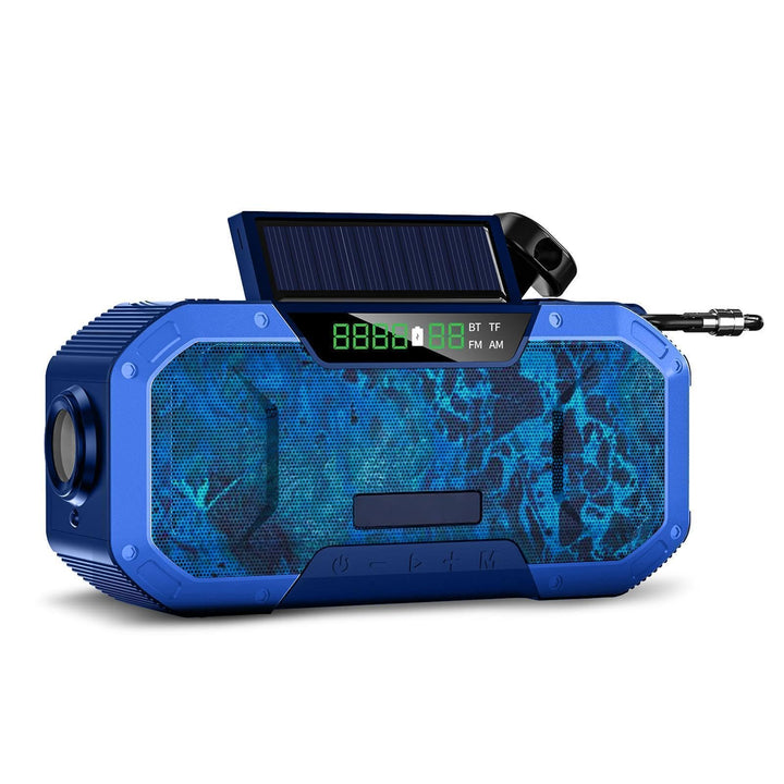 Kavolet Solar Radio, Tragbar Kurbelradio Dynamo Radio mit AM/FM, 5000mAh Power Bank Ladegerät Blitzl