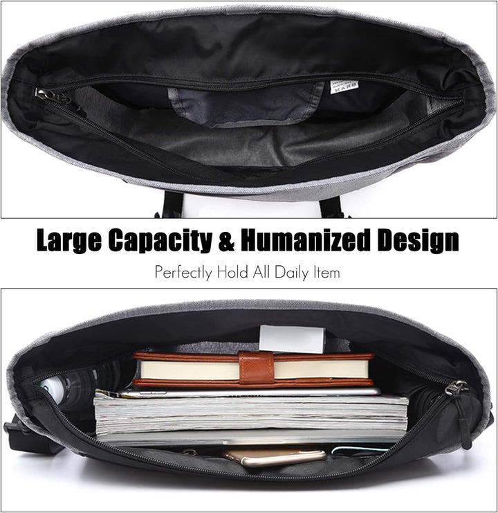 FANDARE Messenger Bag Umhängetasche Schultertasche Laptoprucksäcke Tasche Kuriertasche Polyester Gra