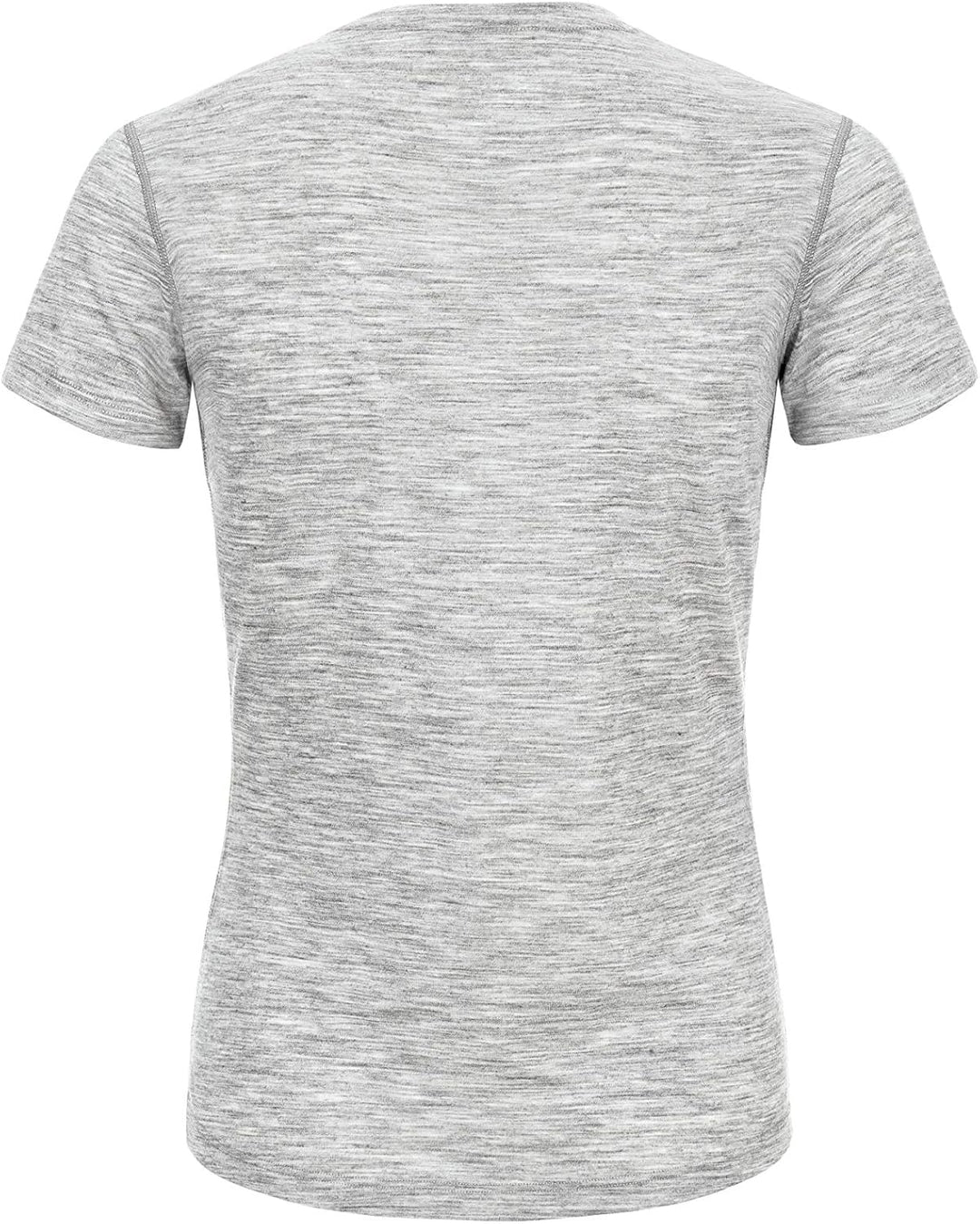 super.natural Dünnes Damen Kurzarm T-Shirt, Mit Merinowolle, W BASE TEE 140 Hellgrau Meliert XS, Hel