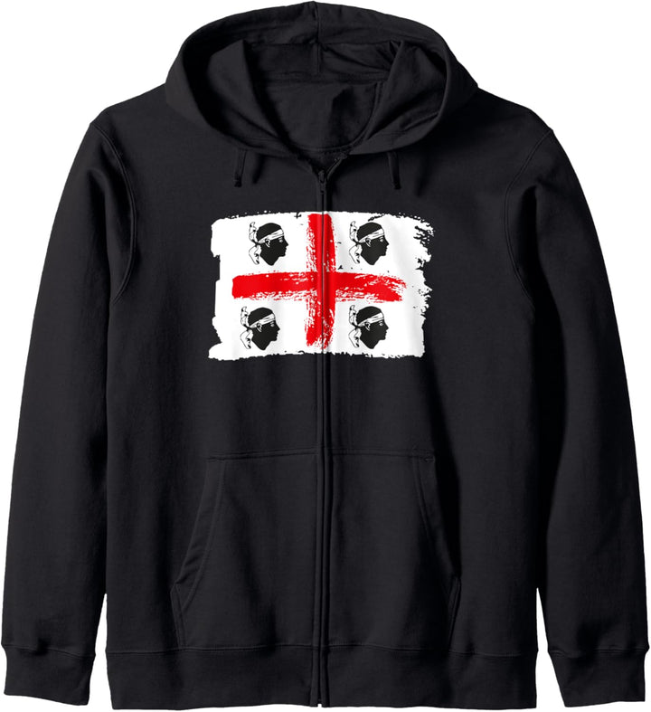 Sardinien Flagge Sardegna Sardinia Italien Design Geschenk Kapuzenjacke
