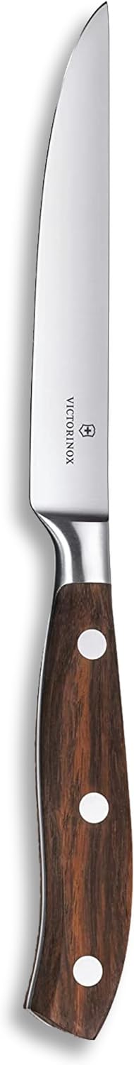 Victorinox, Grand Maître, Profi Steakmesser, Extra Scharfe Klinge, gerader Schliff, 12 cm, Edler Hol