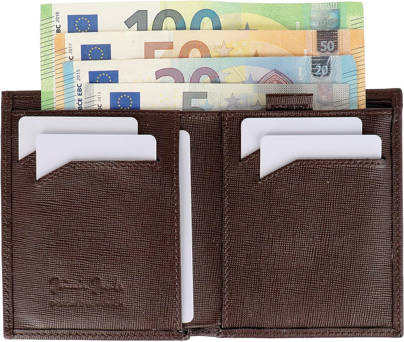 Jaimie Jacobs Echtleder Geldbörse Folder Boy Slim Wallet mit Münzfach Scheinfach Platz für 20 Karten