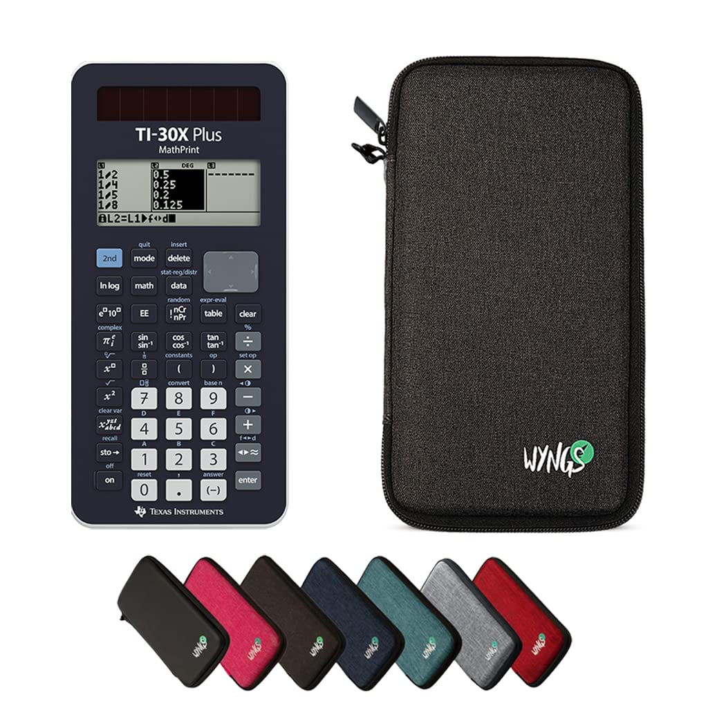 CALCUSO Sparpaket: TI-30X Plus MathPrint technisch-wissenschaftlicher Schulrechner + WYNGS Schutztas