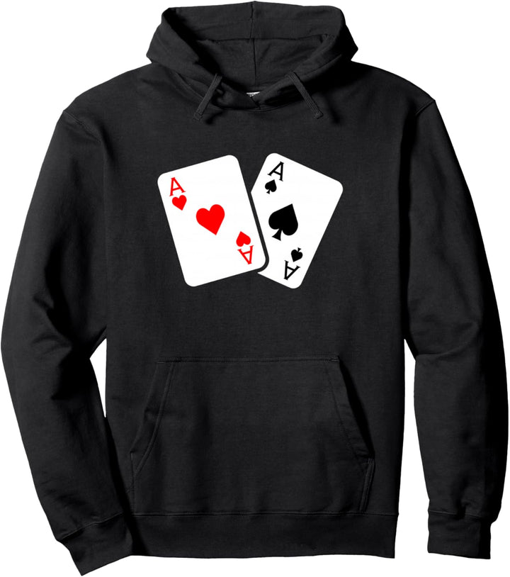 Kartenspiel - Pik und Herz as Karten für Skat und Poker Pullover Hoodie