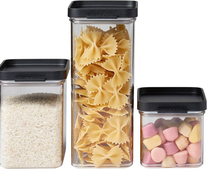 Mepal Vorratsdosen mit Deckel 3er-Set - Vorratsbehälter Luftdicht & Stapelbar - Küchenaufbewahrung &