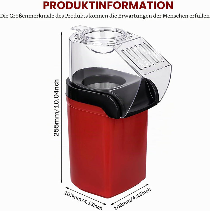 Popcornmaschine, Klein Popcorn-Maschine mit Messbecher, One-Touch Elektrische Rühr Popcorn Popper, O
