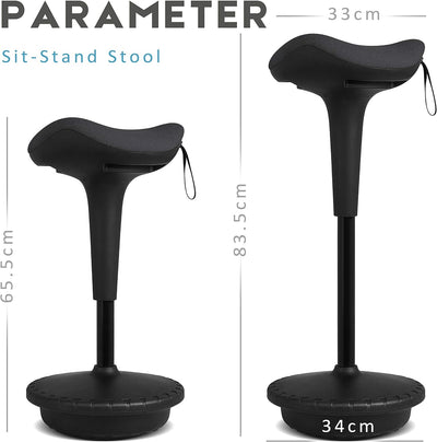 IWMH Ergonomischer Arbeitshocker, Hochverstellbare Stehhilfe, Atmungsaktiver Sitz-Steh-Hocker 360° D