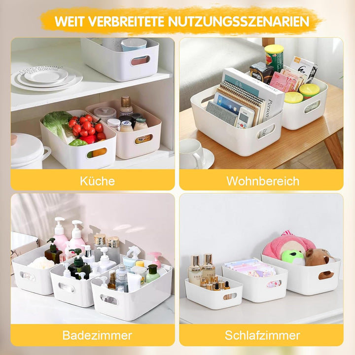 10 Stück Aufbewahrungsbox, 30 x 20 x 12CM Sortierboxen Kunststoff Aufbewahrungskorb, Multifunctional