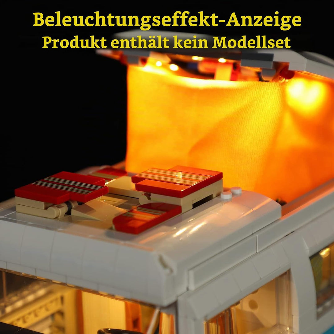 GEAMENT Licht-Set Kompatibel mit Lego T2 V29 Wohnmobil (T2 Camper Van) - Beleuchtungsset für Creator