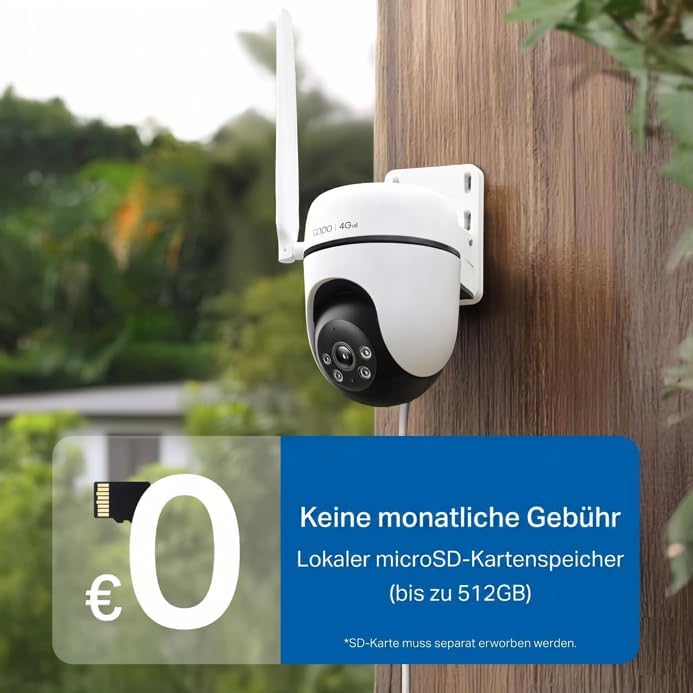 Tapo C501GW 360° 4G LTE Überwachungskamera mit SIM-Kartenslot, kein WLAN erforderlich, Starlight far