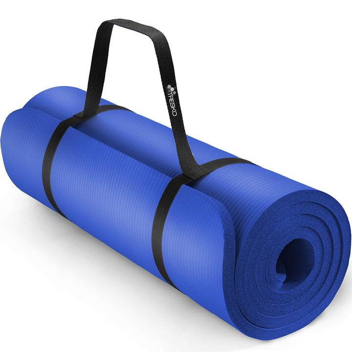 TRESKO Yogamatte Phthalatfrei - Gymnastikmatte rutschfest, Pilatesmatte Fitnessmatte mit Tragegurt,