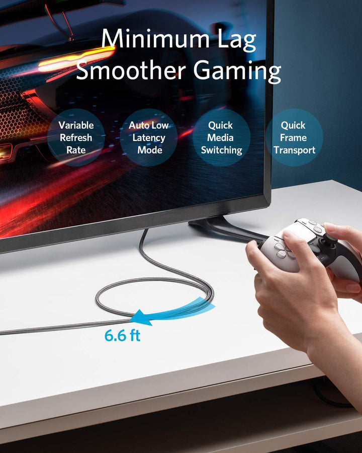 Anker 8K 60Hz HDMI Kabel, High Speed 4K 120Hz 48Gbps 2m langes Ultra HD auf HDMI Kabel, Unterstützt