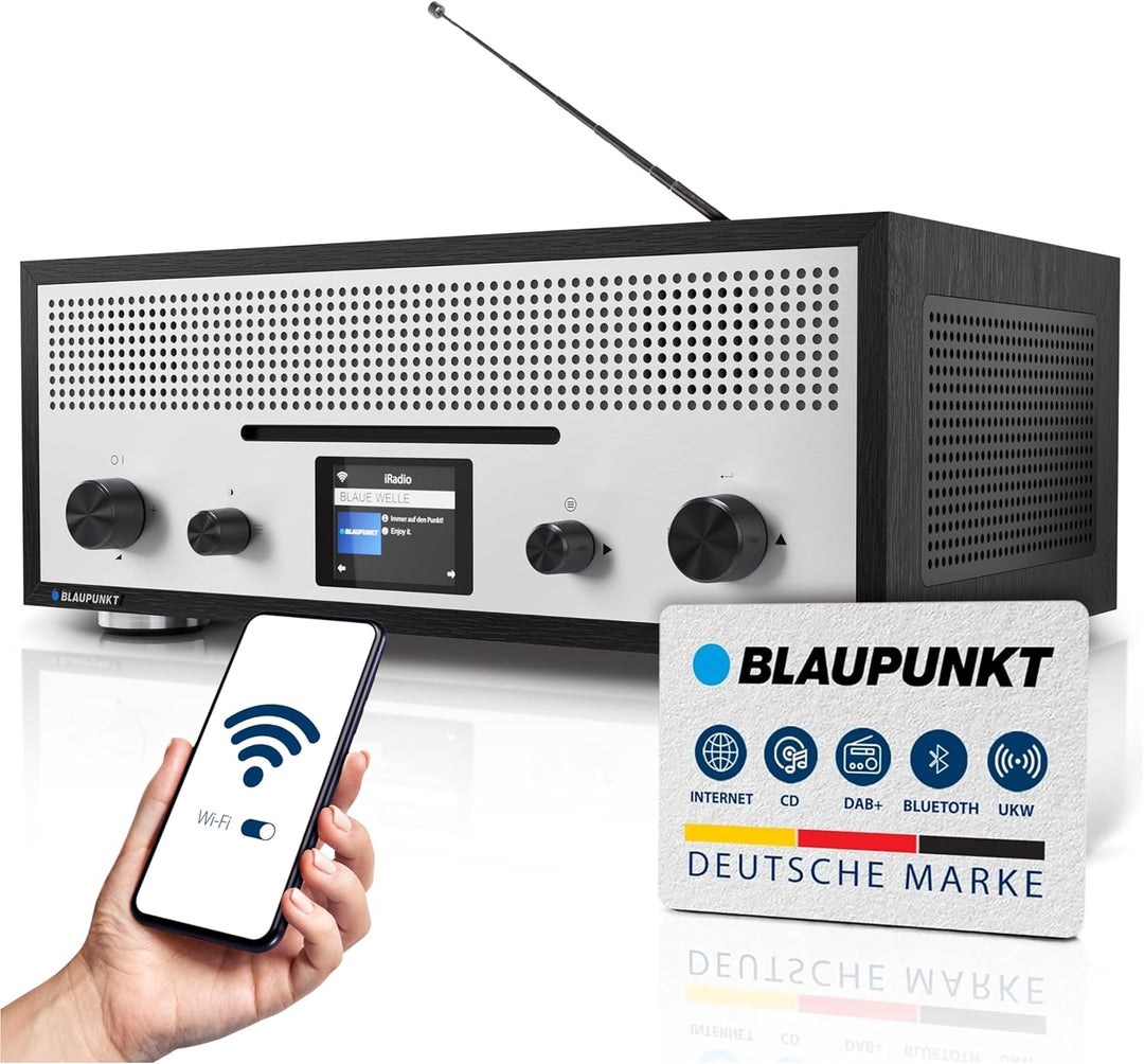BLAUPUNKT Nostalgieradio Milano RXD 1900 DAB+ mit AUX IN und Bluetooth - 2X 15 Watt RMS Radio mit LC
