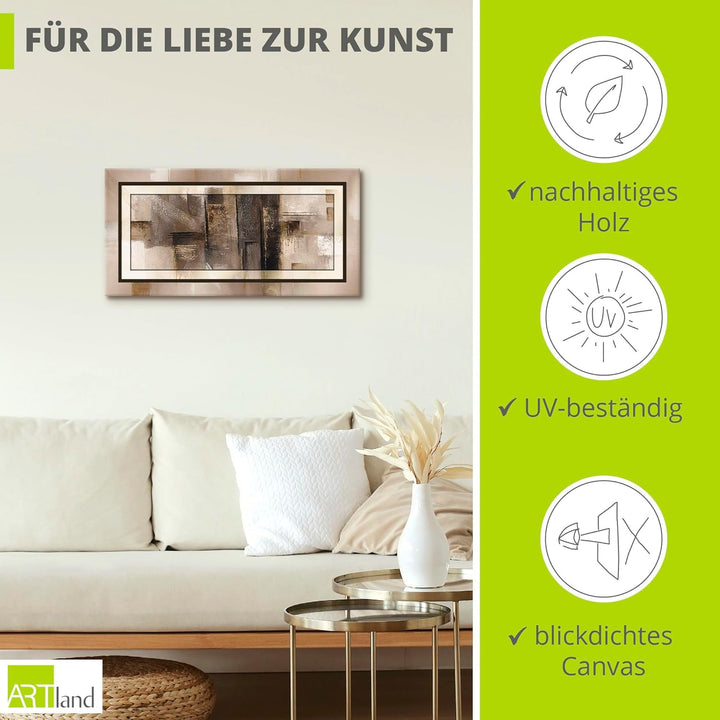 ARTland Leinwandbilder Wandbild Bild auf Leinwand 100 x 50 cm Abstrakte Motive Muster Formen Digital
