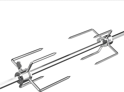 Onlyfire Universal Grillspiess Set, 120 cm inkl. 4X Fleischnadeln und Edelstahl Motor, 220V - 240V,