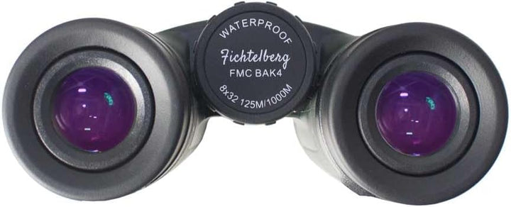 Fichtelberg - 8x32 V2.0 Fernglas m. Zubehör - mit Porro-Prismen (BaK-4) - lichtstarkes Fernglas für