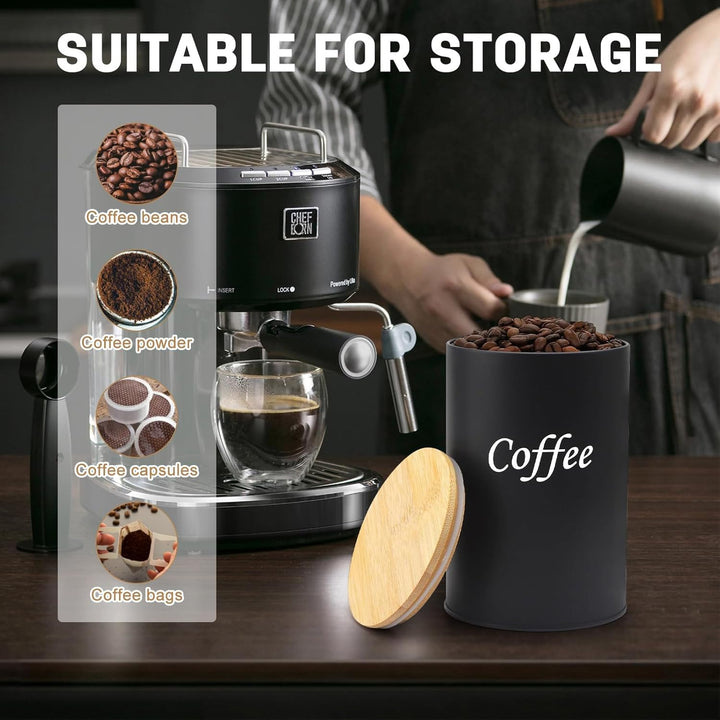 3 Stück Kaffeedose Luftdicht 500g, 500ML Kaffeebohnen Behälter, Kaffeebehälter Luftdicht für Kaffeeb