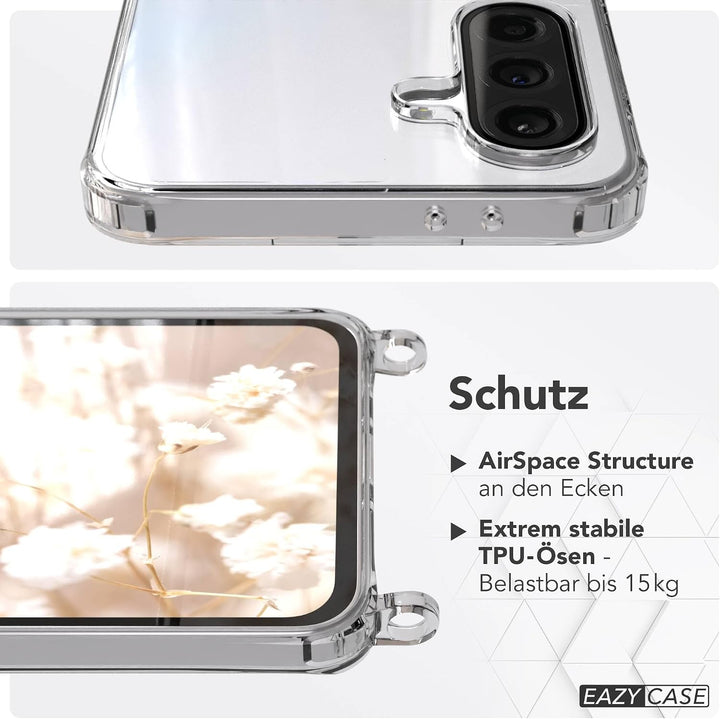 EAZY CASE Handykette kompatibel mit Galaxy A36 Handyhülle mit Metall Umhängeband und Ersatz Kordel s
