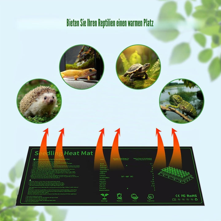 Heizmatte Pflanzen mit Thermostat, Wärmematte für Sämling Germination und Haustier, Heizkissen Amphi