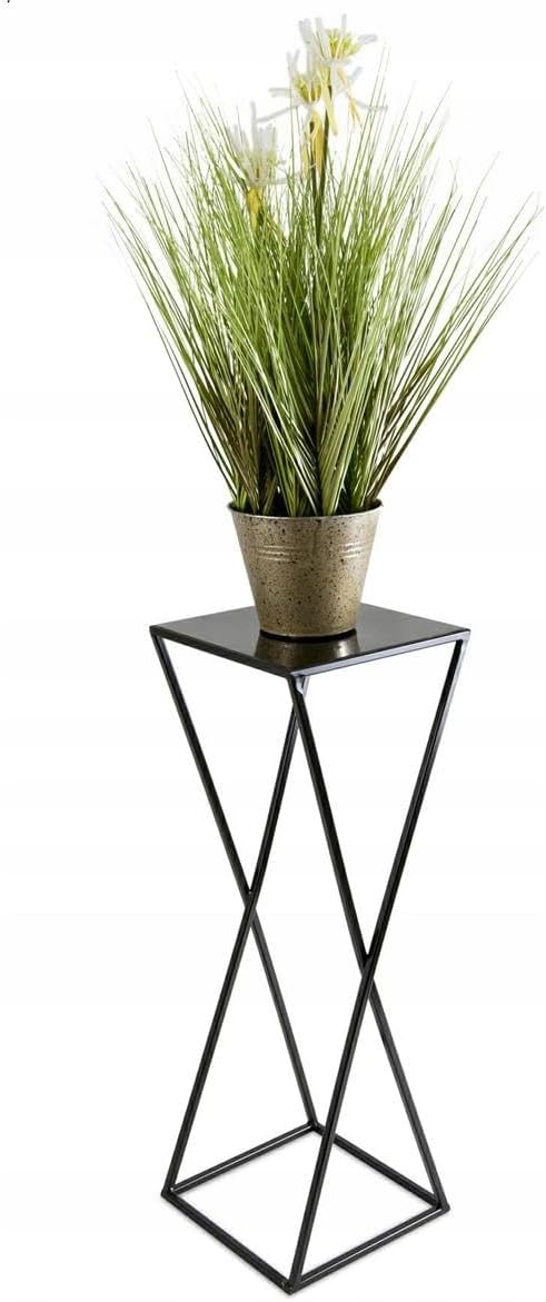 HowHomely Blumenständer Metall Schwarz 70 cm Hoch - Solider und Robuster Blumenhocker Metall - Pflan