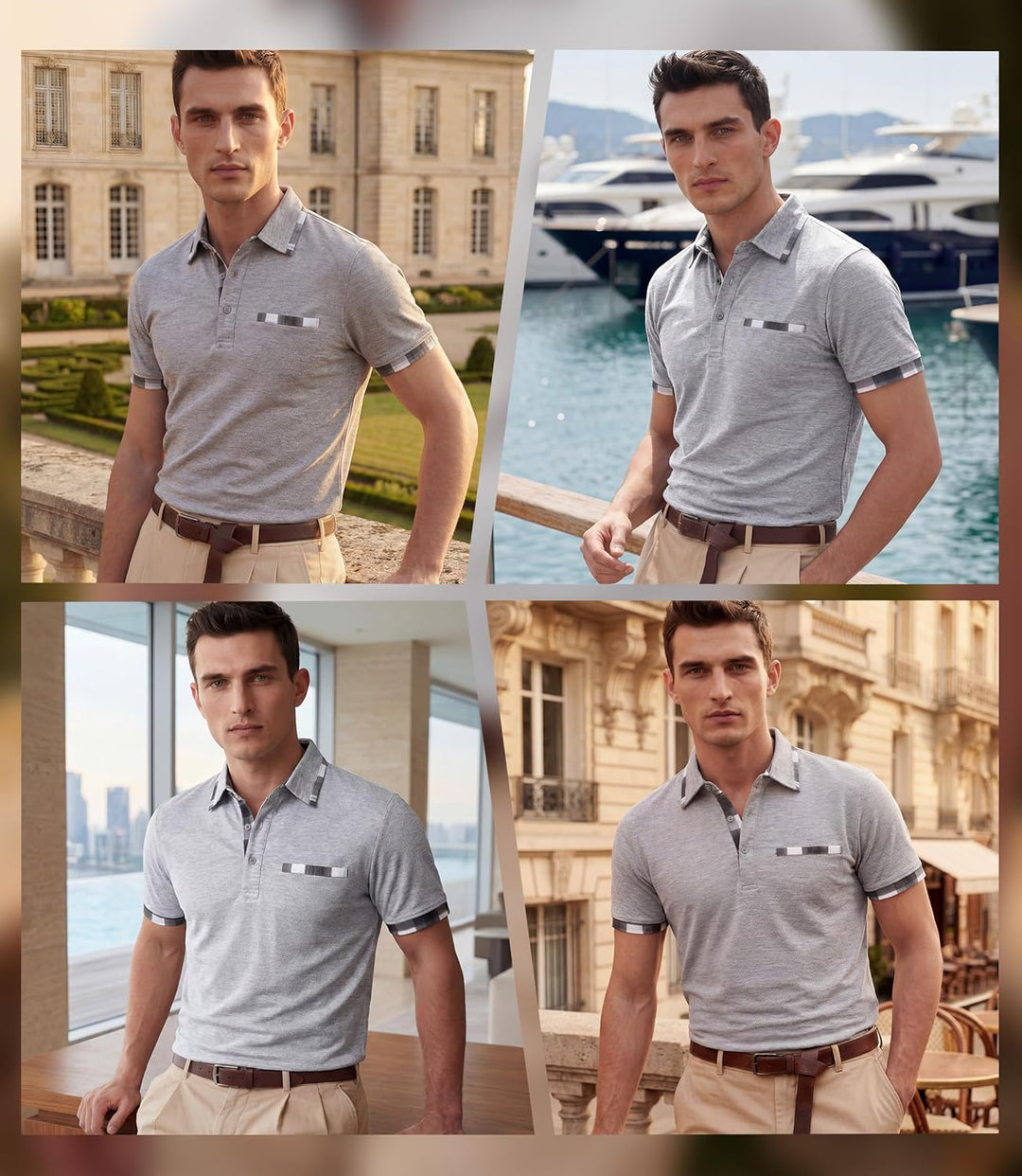 GLESTORE Poloshirt Herren Kurzarm Golf PoloHemd Männer Poloshirts Sommer Polo Hemden T Shirt L Dunke