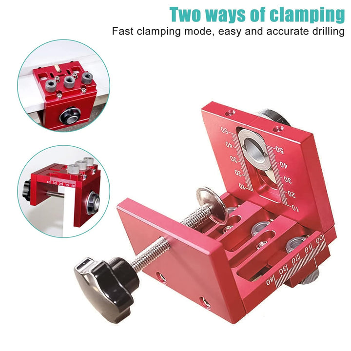 Pocket Hole Jig Set,CEIEVER 4 in 1 Taschenloch Bohrschablone Multifunktion Bohrer-Locator mit Positi