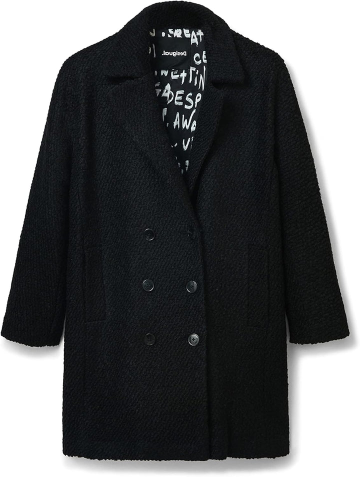 Desigual Damen Overcoat XL Schwarz, XL Schwarz