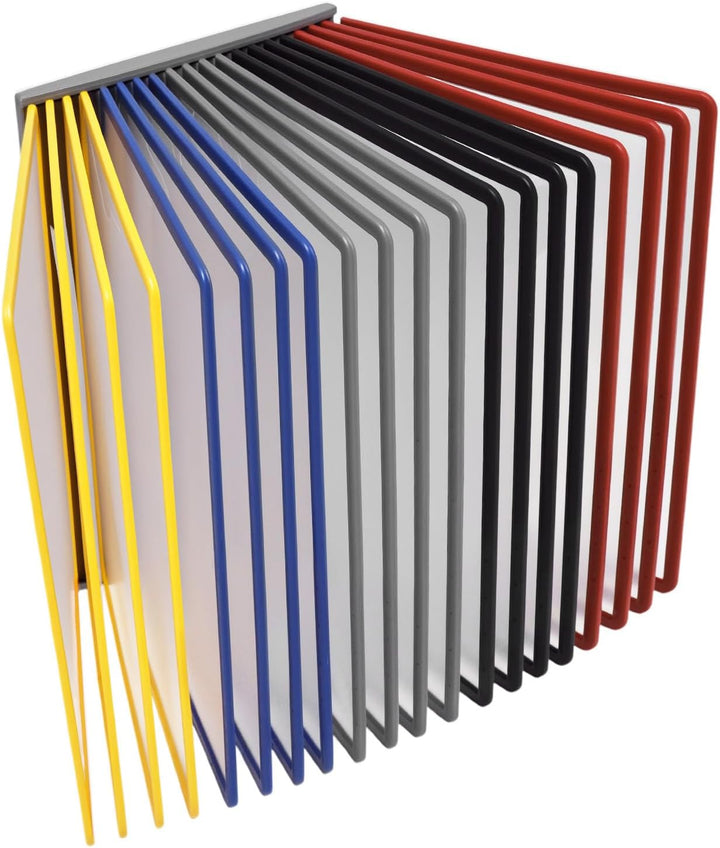 QWORK® Wand Sichttafelsystem - 20X Sichttafeln A4 - Mehrfarbig Dokumentenhalter für Messehallen, Res