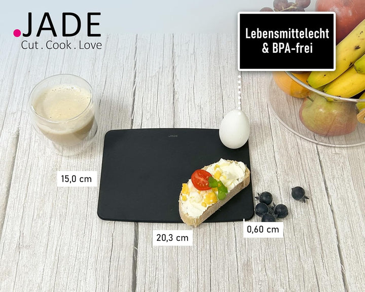 JADE Schneidebrett Gourmet Kitchen mit Aufhängeöse (26 x 16 cm) - Zellulose-Laminat, schwarz - spülm