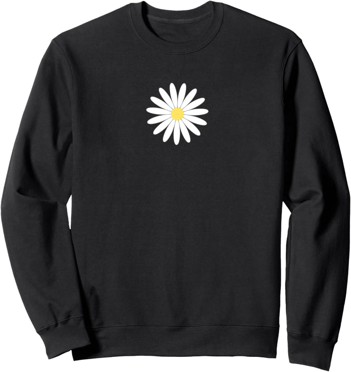 Simple White Daisy Center Icon Sweatshirt
