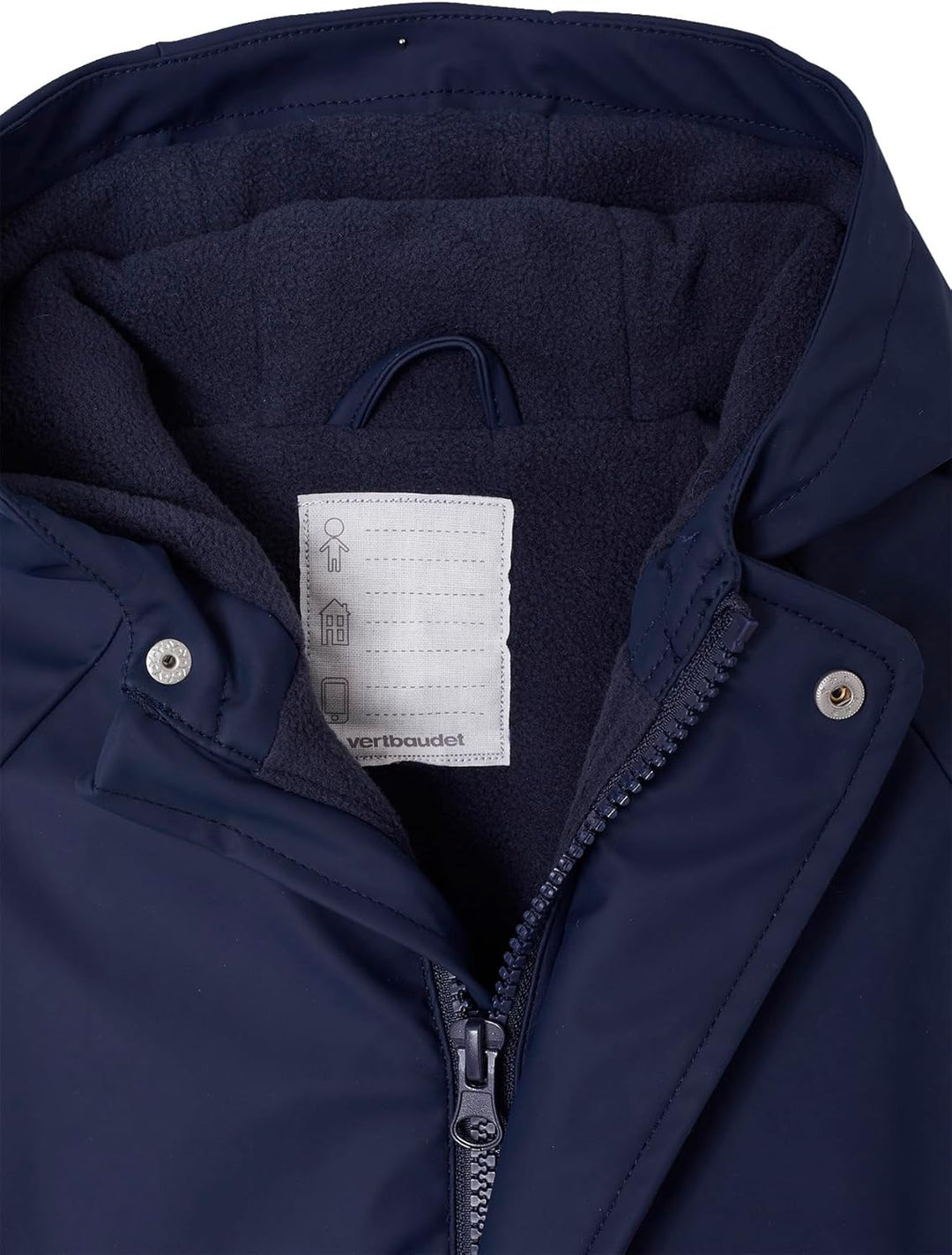 Vertbaudet Baby Regen-Overall mit Fleecefutter und Kapuze, Recycling-Polyester BLEU 68, BLEU 68