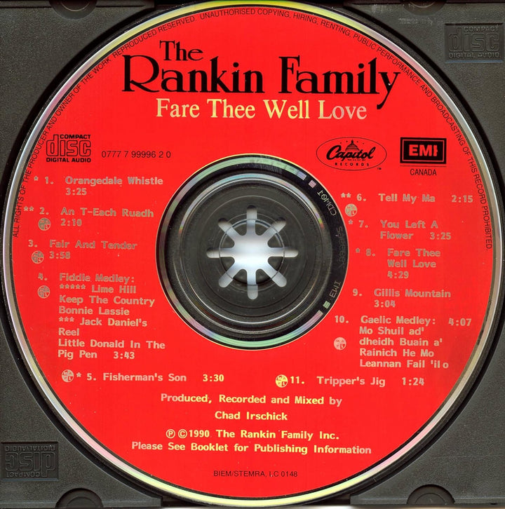 Fare Thee Well Love (1990), Audio-CD