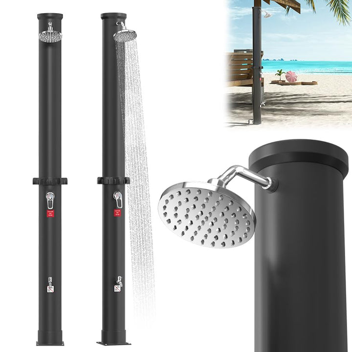 Aufun Solardusche 40 Liter, Solar Gartendusche warmes Wasser inkl. Schutzhaube, Pooldusche Camping m