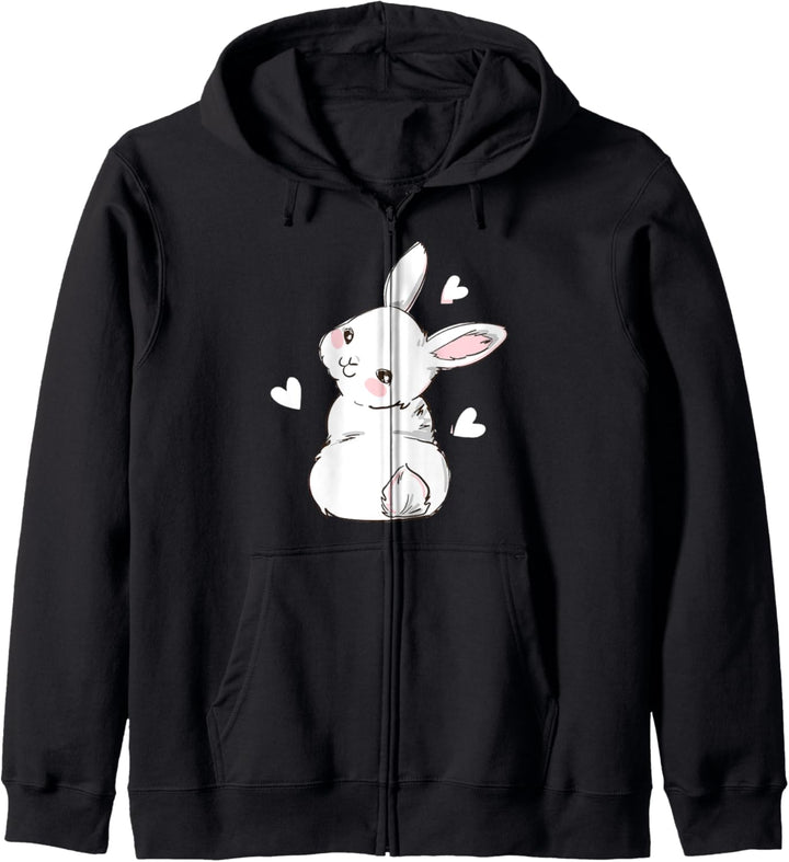 Netter Hase zartes Kaninchen Kawaii Tier Anime Kapuzenjacke