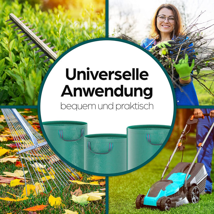 HAYATEC Gartensack 3x Laubsack Gartenabfallsack stabil mit 4 Griffen selbststehend UV-Beständig 272