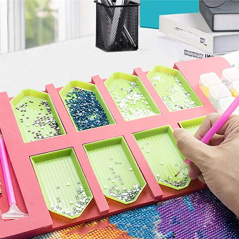 14Pcs Diamond Painting Zubehör Tray Organizer Art Supplies Diamond Art Kit Multi-Boot-Halter für Tra