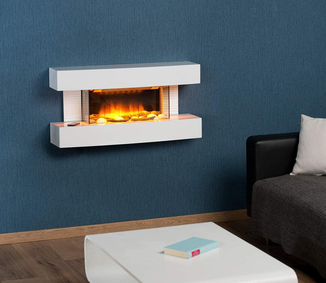 Carlo Milano Elektrokamin Wand: Design-Elektrokamin, 3D-Flammeneffekt, Wandmontage, 2.000 Watt, 81 c