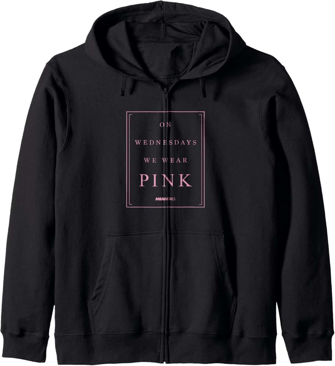 Mean Girls On Wednesdays Pink Border Kapuzenjacke