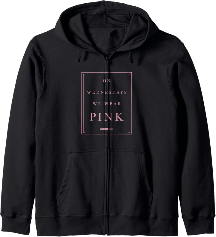 Mean Girls On Wednesdays Pink Border Kapuzenjacke