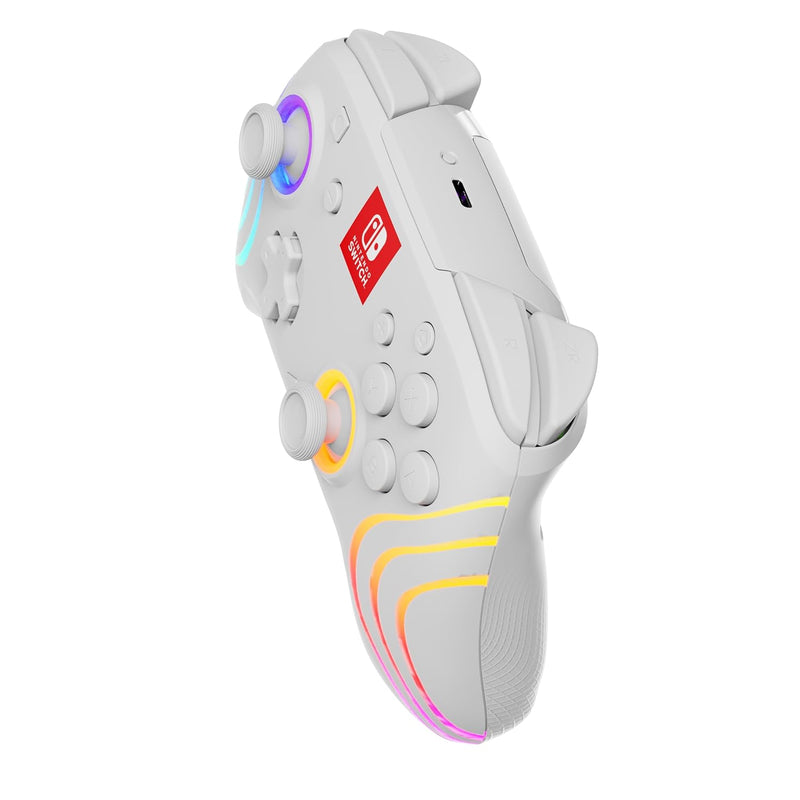 PDP Official Afterglow Wave Wireless Controller Nintendo Switch - White Prismatic White, Prismatic W