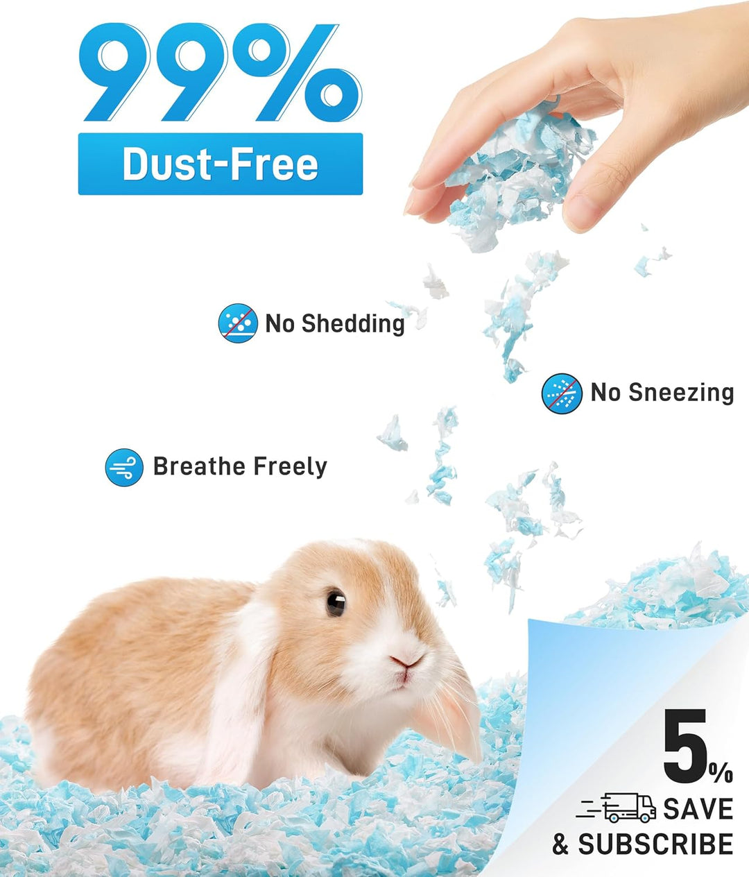 BUCATSTATE Hamster Streu 70L, Besonders Saugfähige & 99,9% Staubfrei Kleintierstreu Papierstreu, Ein
