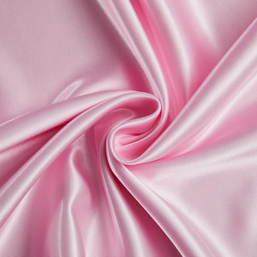 Luofanfei Bettwäsche 135x200 cm 4teilig Rosa Satin Glänzend Seiden Glatt Bettwäsche-Sets Pink Uni He