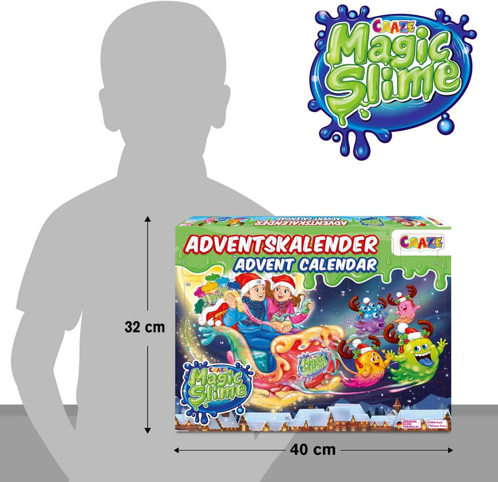 MAGIC SLIME ADVENTSKALENDER Kinder - Weihnachtskalender mit Schleim für Mädchen & Jungen, Spielzeugk