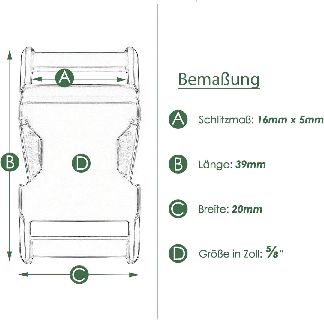 Ganzoo Metall-Klickverschluss Alumaxx, 8er Set, 5/8" / Klippverschluss/Steckschliesser/Steckverschlu