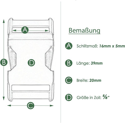 Ganzoo Metall-Klickverschluss Alumaxx, 8er Set, 5/8" / Klippverschluss/Steckschliesser/Steckverschlu