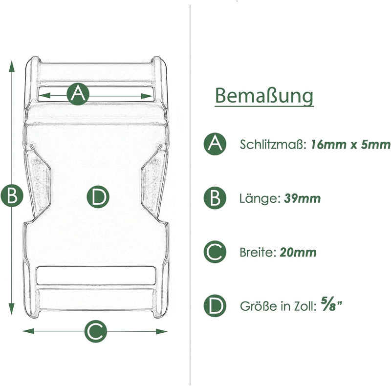 Ganzoo Metall-Klickverschluss Alumaxx, 8er Set, 5/8" / Klippverschluss/Steckschliesser/Steckverschlu