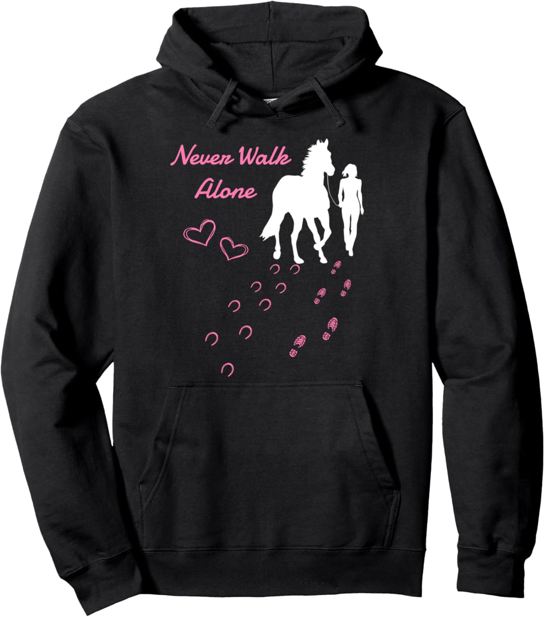 Never. Walk Alone Pferd I Damen Mädchen Reiterin Pullover Hoodie