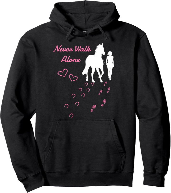 Never. Walk Alone Pferd I Damen Mädchen Reiterin Pullover Hoodie