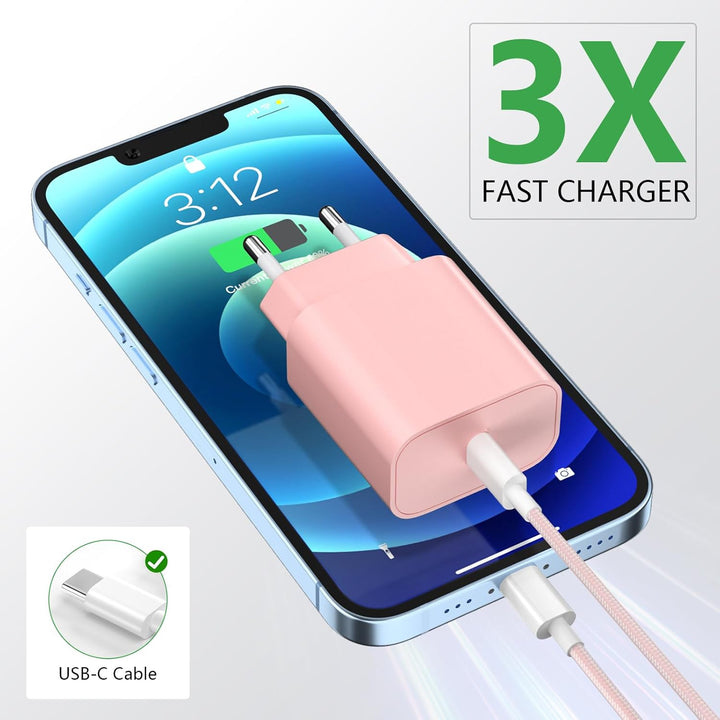USB-C-ladegerät, für iPhone 16/15 Serie, for iPhone Schnellladegerät, PD20W, ladegerät-Typ-C, 2er Pa
