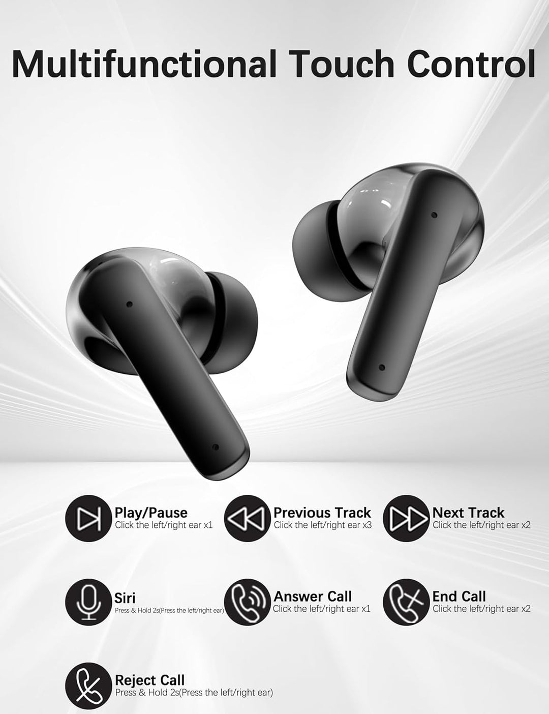 Kopfhörer Kabellos für iPhone 17 Pro Max 14 13 Pixel 9a 8 8a,In Ear Kopfhörer Kabellos Bluetooth 5.3